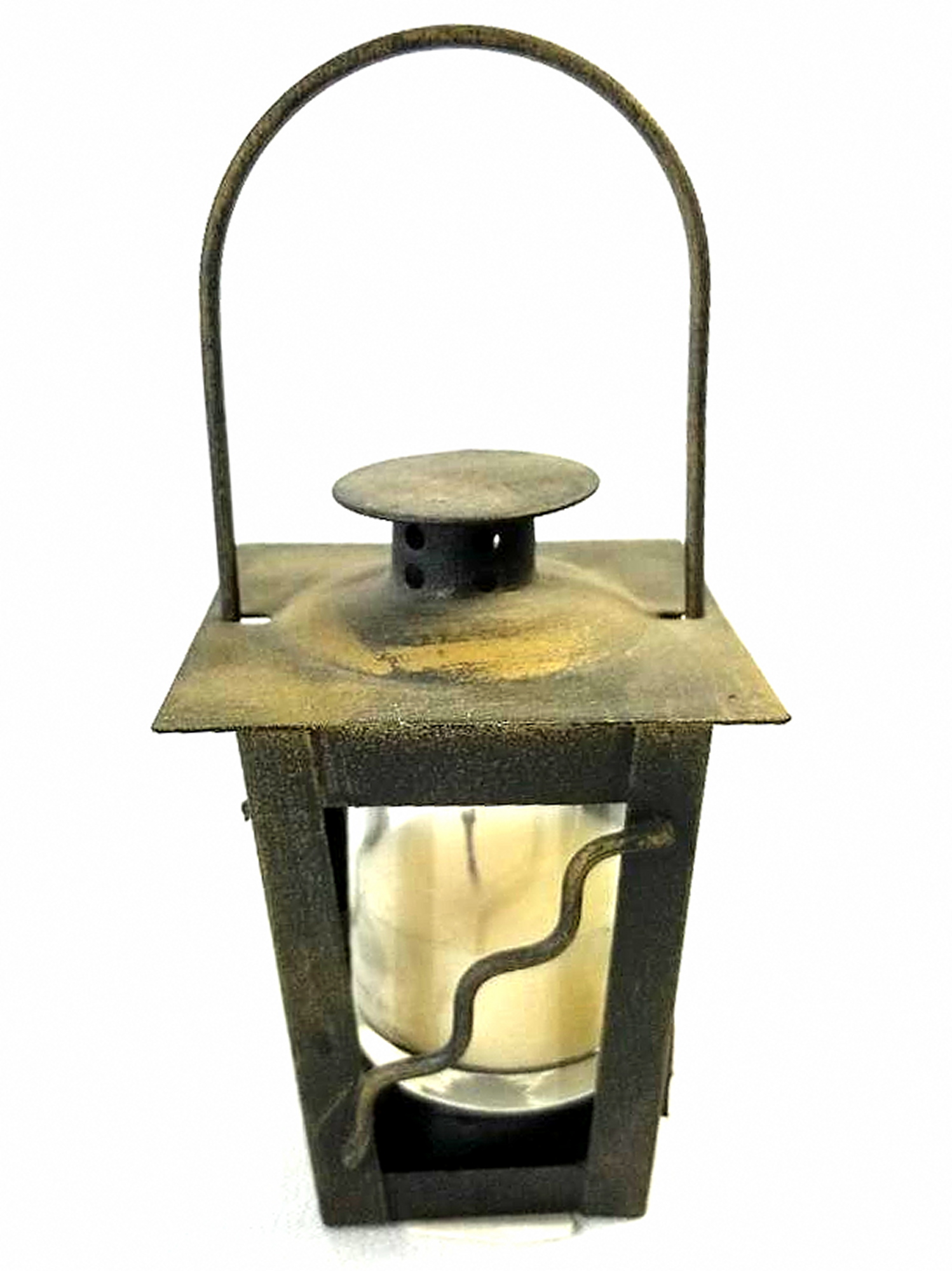 Vintage Hanging Brass Candle Holder Lantern Property Room
