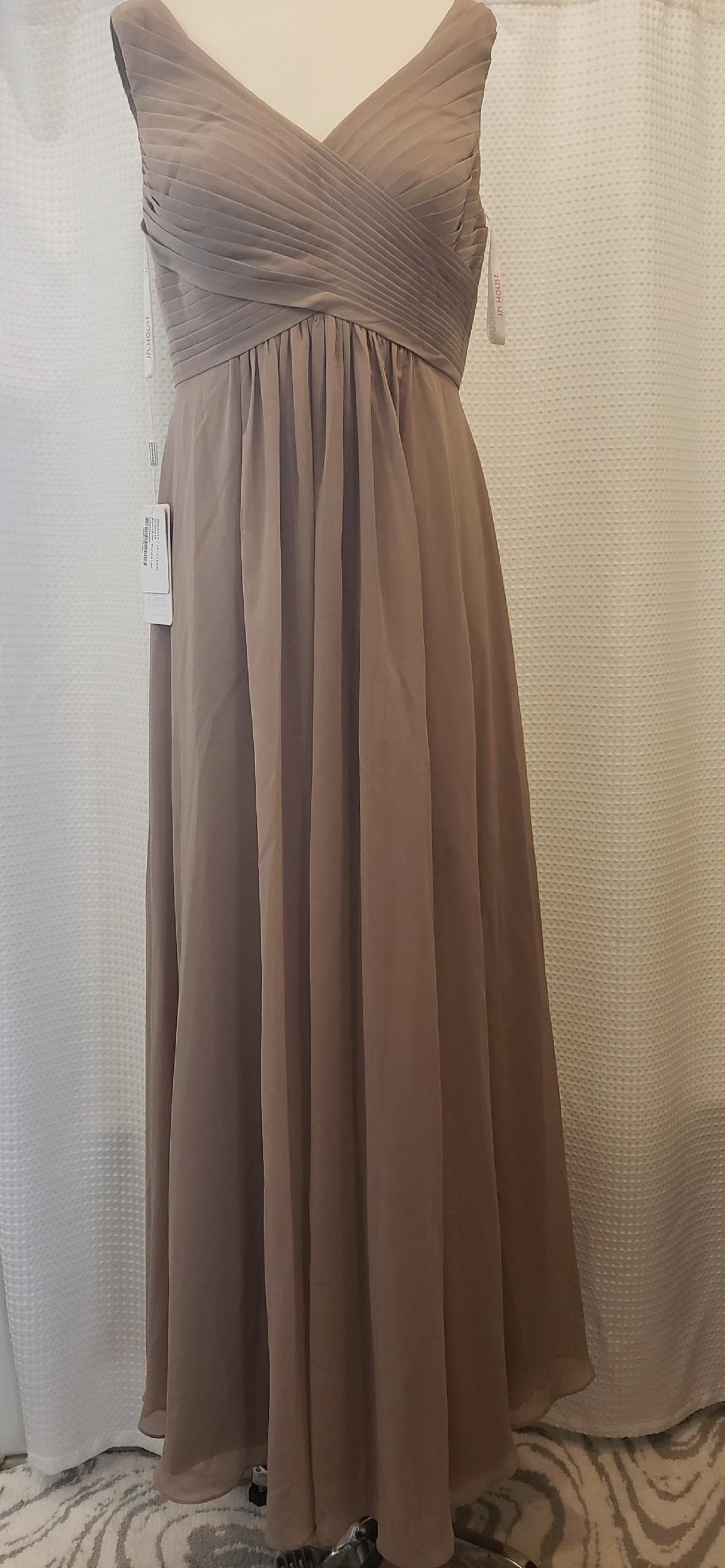Flowy Pleated V-neck Floor-length Dress With Slit Marigold main image 1
