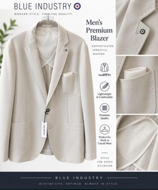 Men's Jacket Sz 44 By Blue Industry Compare at $375.00