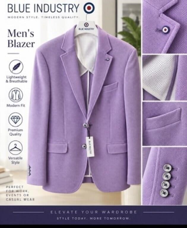 Men's Jacket Sz 40 By Blue Industry Compare at $375.00