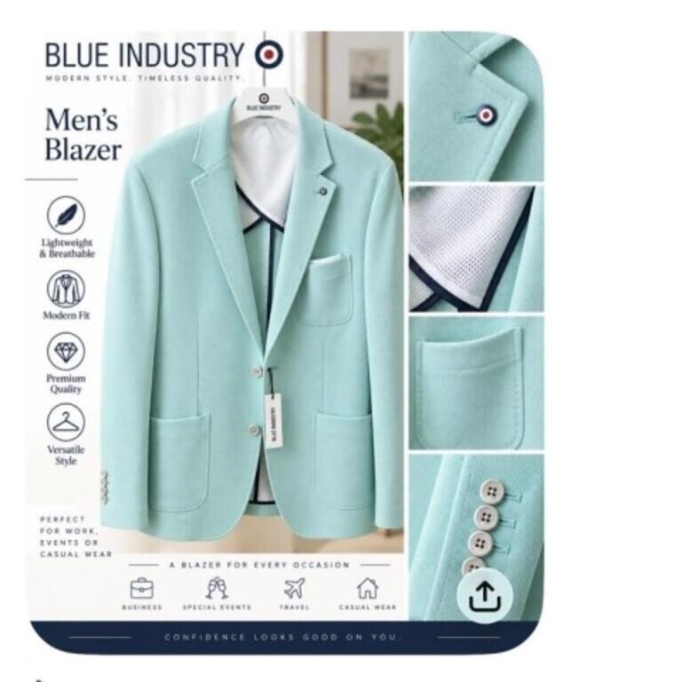 Men's Jacket Sz 40 By Blue Industry Compare at $375.00