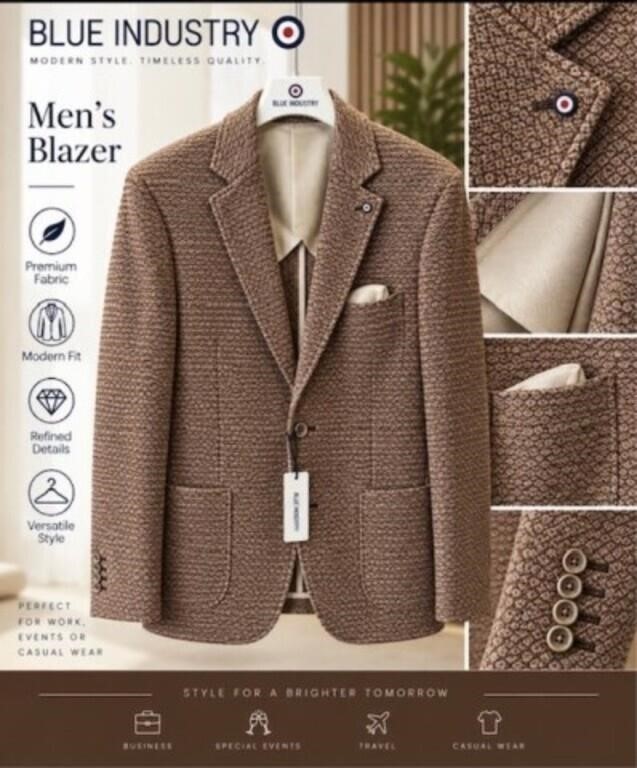 Men's Jacket Sz 40 By Blue Industry Compare at $375.00