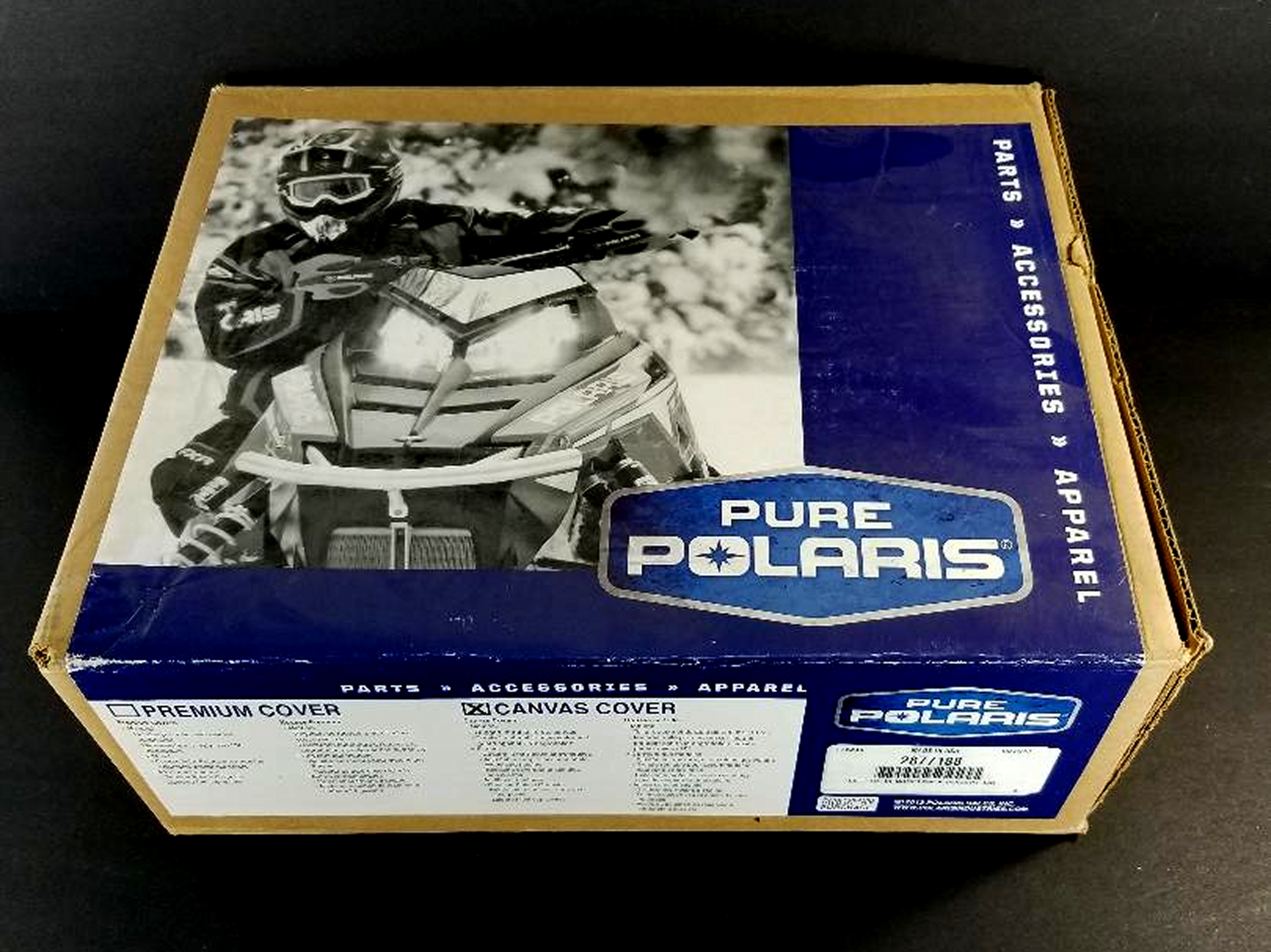 Polaris New OEM Black Standard Snowmobile Canvas Cover IQ Wide Trak