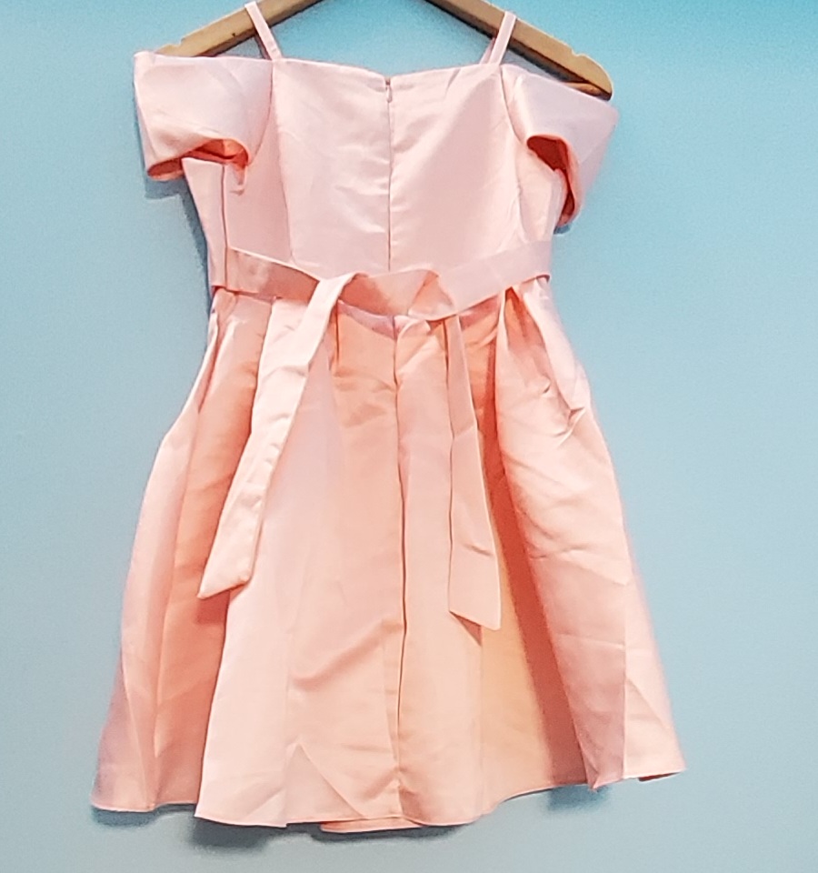 Big Girls White Brown Satin Sash Bow Junior Bridesmaid Dress 8-14 main image 1