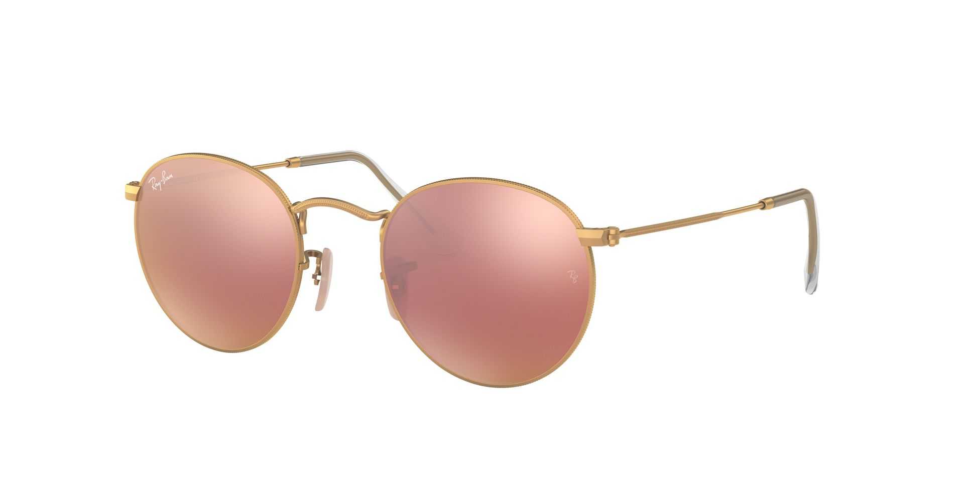 Ray Ban Sunglasses New Model 3447 - Retail $204.00 - Gold Frame Pink Mirror Lens