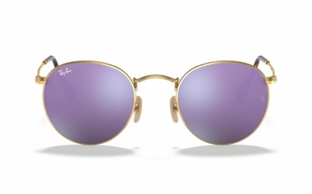 Ray Ban Sunglasses New Model 3447 - Retail $204.00 - Gold Frame - Purple Blue Lens