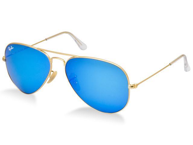 Rayban Aviator Sunglasses - 3026 - Gold Frame/ Blue Mirror Lens