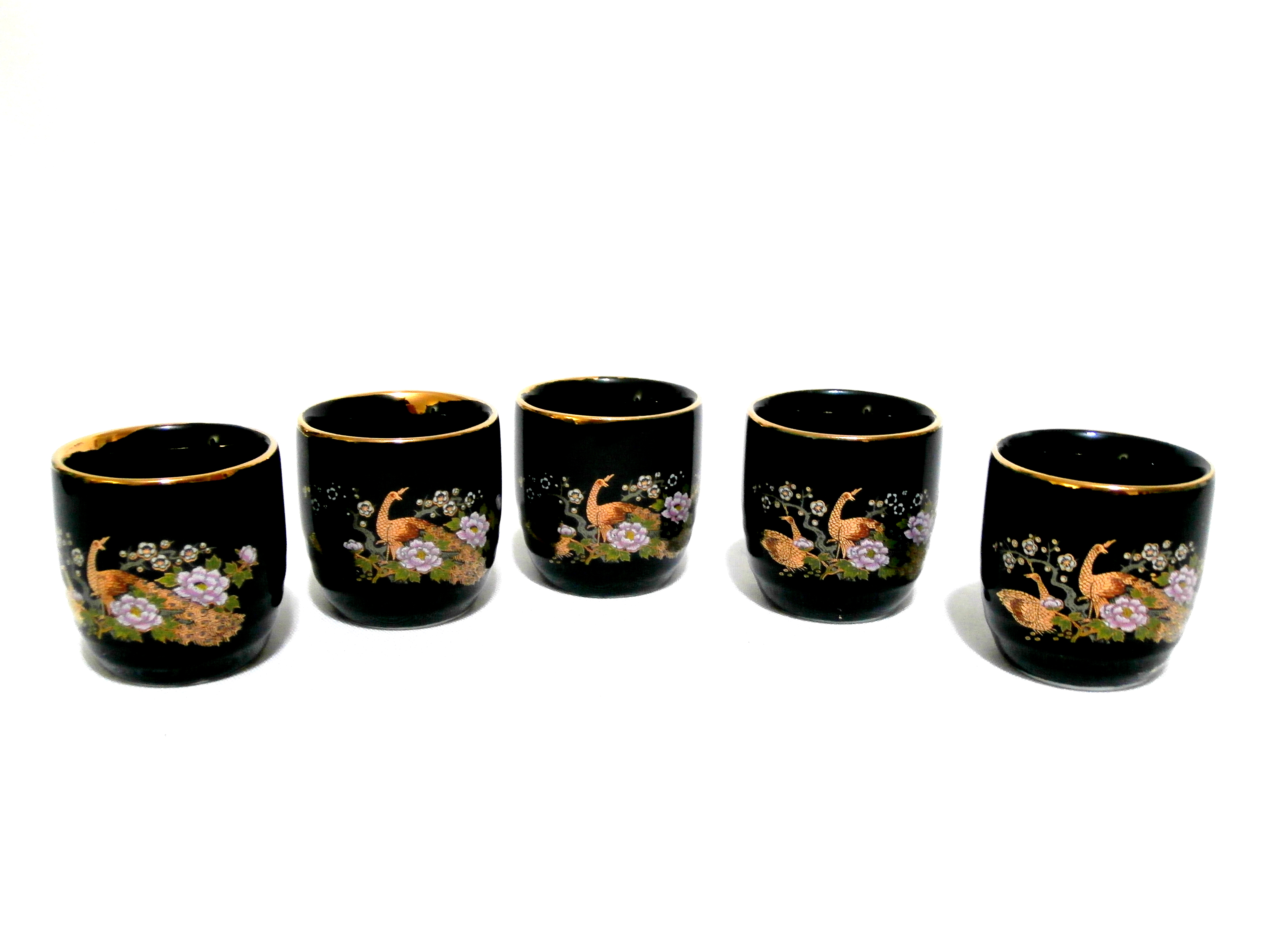 Five Vintage Porcelain Hand Painted Mini Japan Tea Cups | Property Room