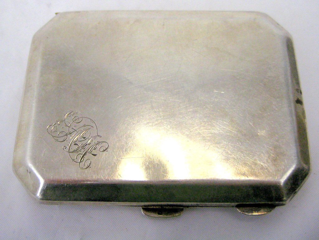 Rustic Silver Business Card Holder main image 1