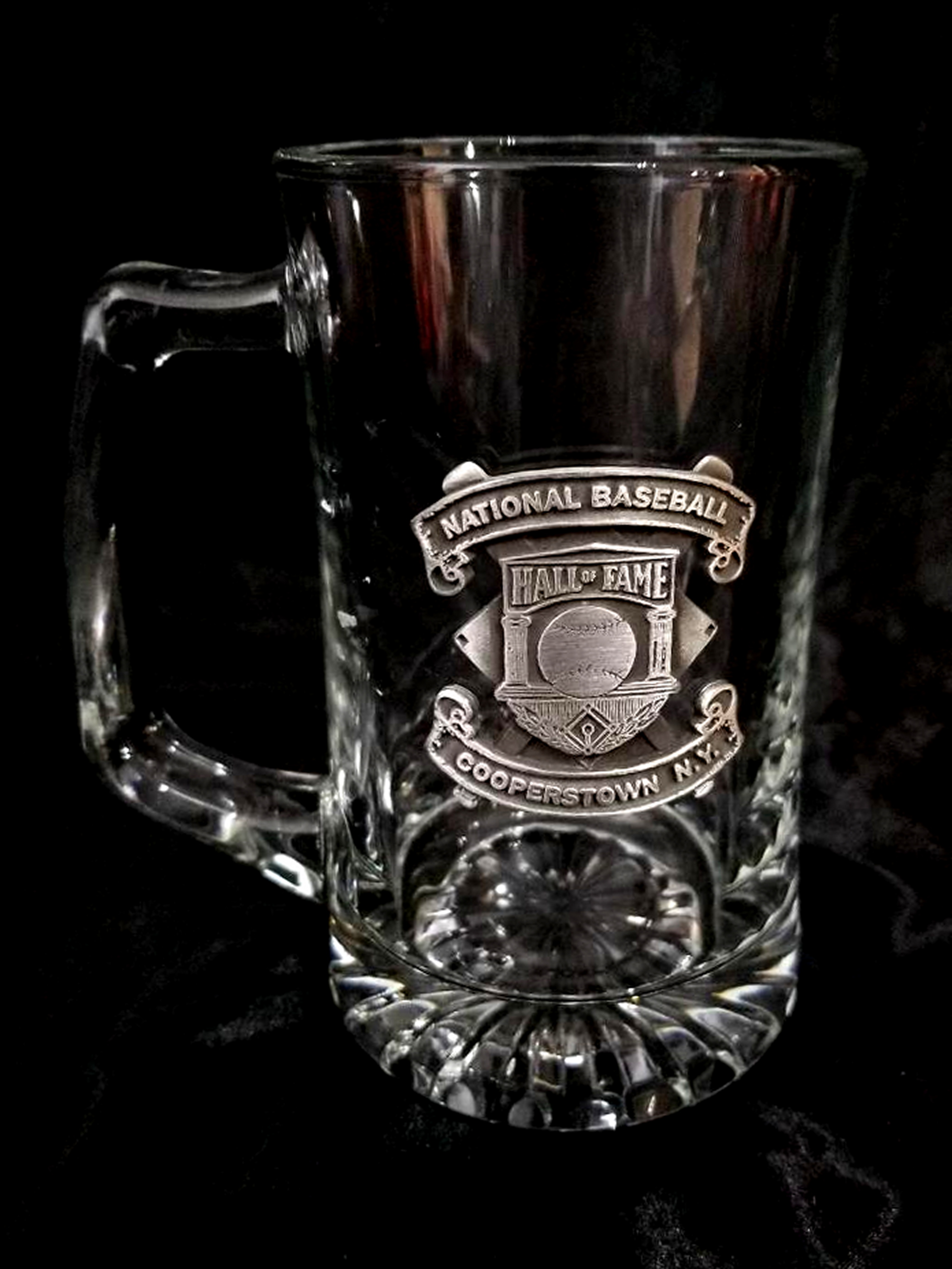 National Baseball Hall of Fame Vintage Glass Beer Mug Property Room