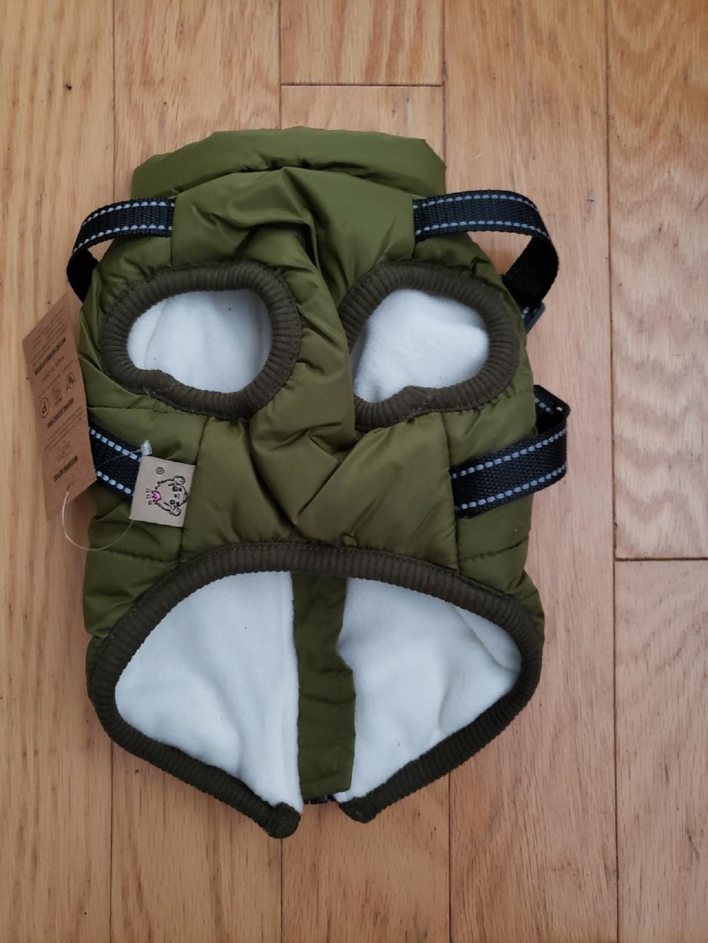 NWT Olive Green Padded Puffer Dog Vest Sz Small Property Room