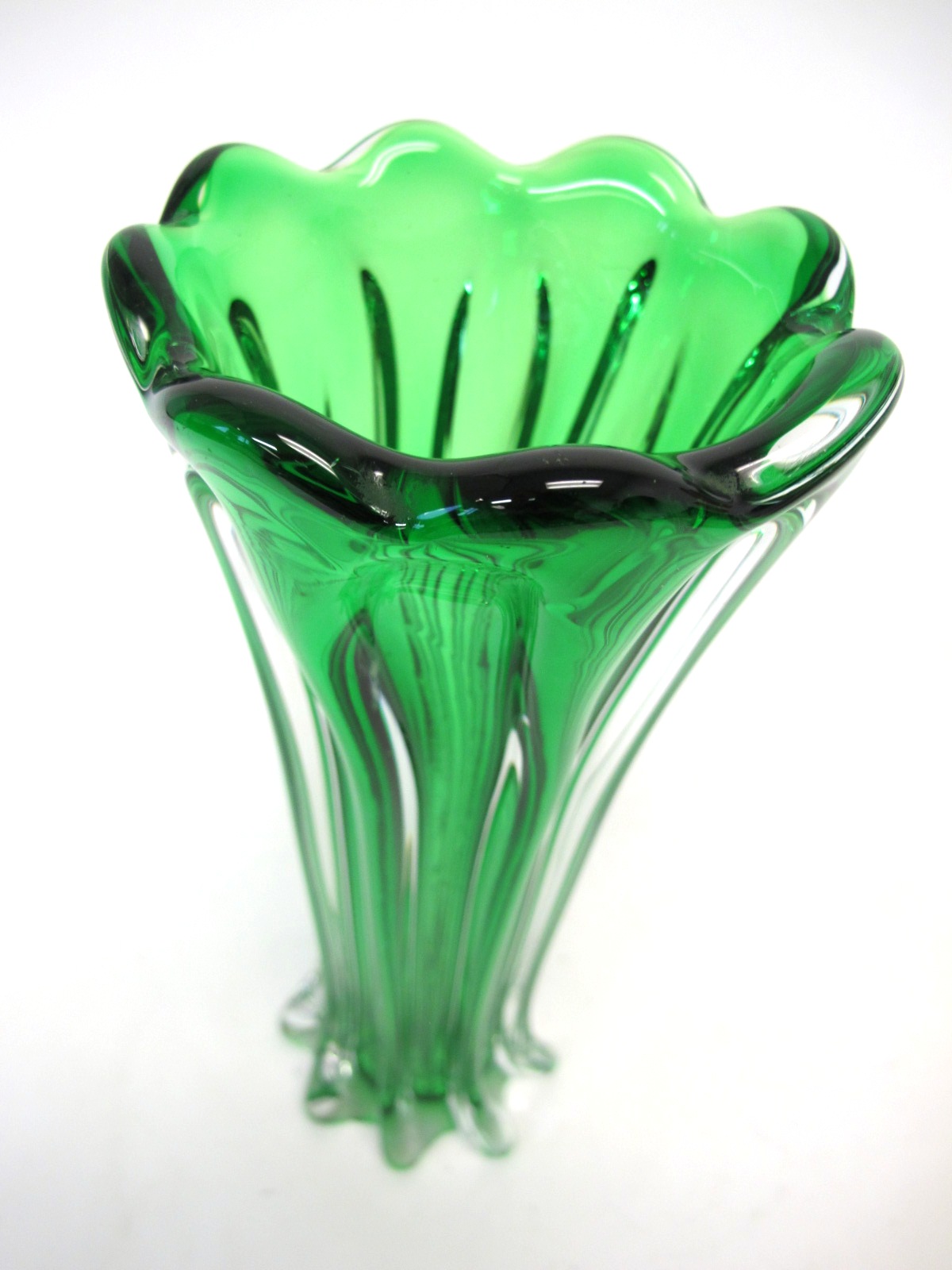 Vintage Murano Green Art Glass Vase Property Room