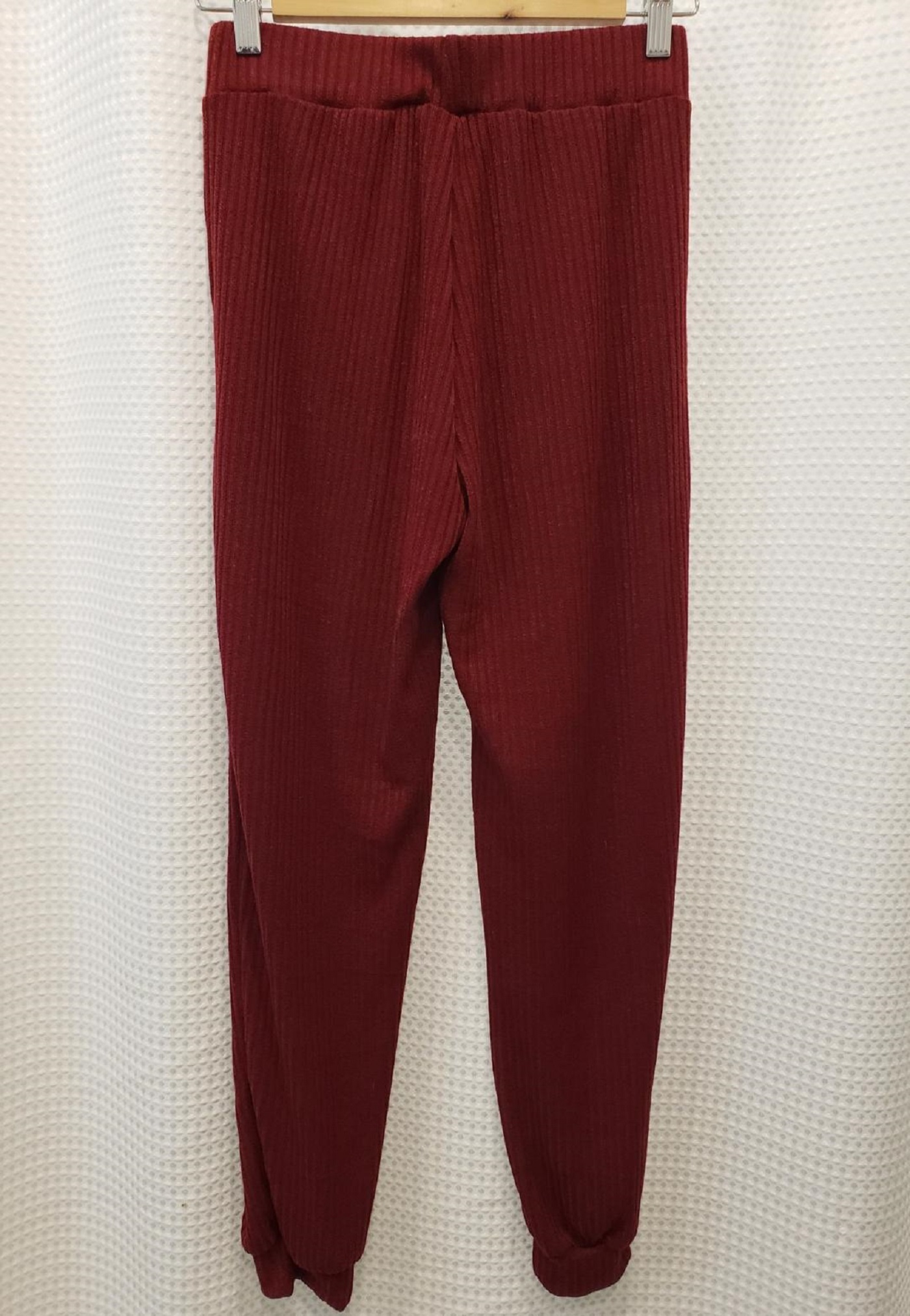 Drawstring Half Button Hooded Top and Ribbed Pants Set main image 1