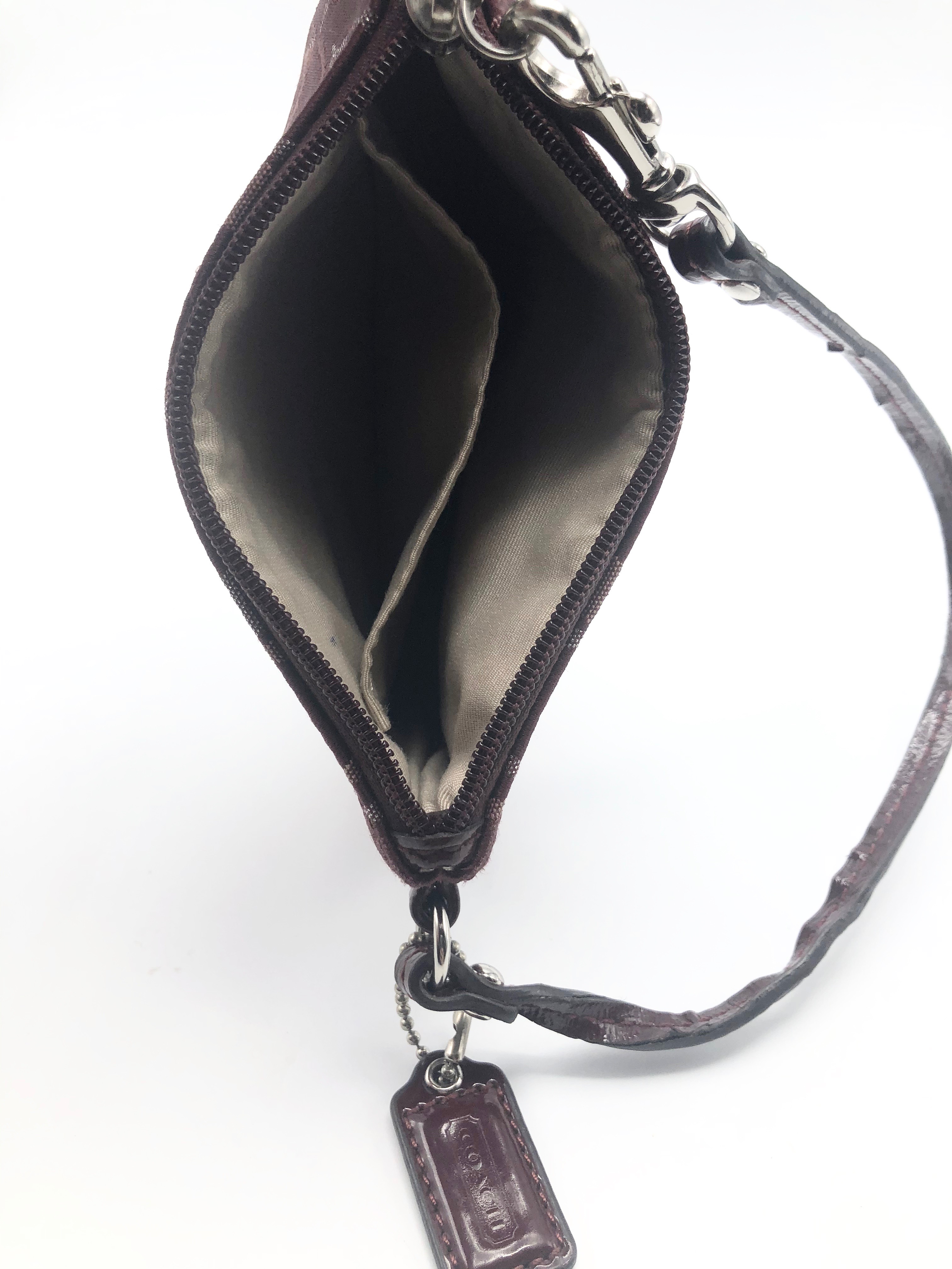 Coach Maroon Signature Canvas Wristlet Property Room