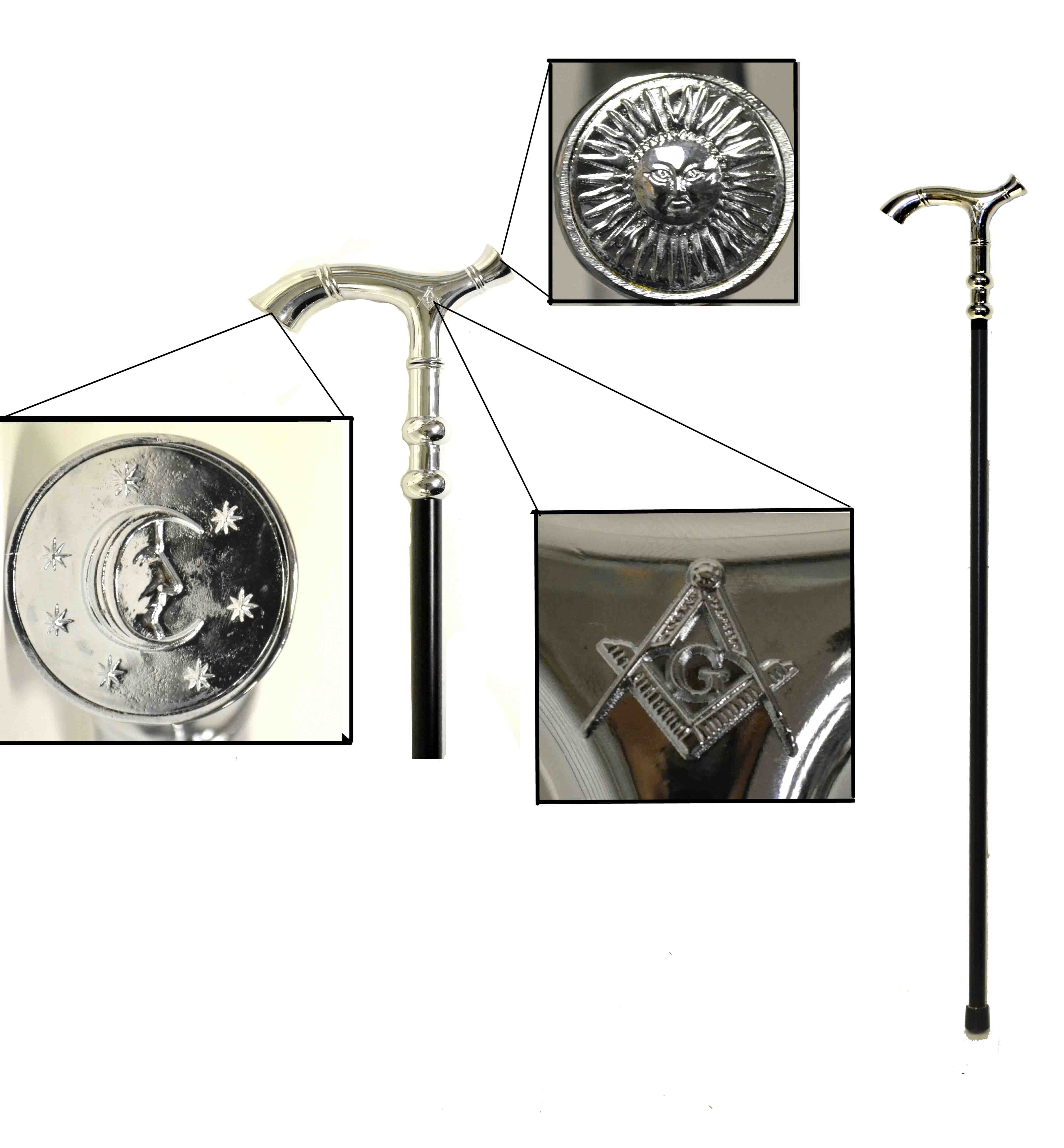 37" Masonic Walking Cane Property Room