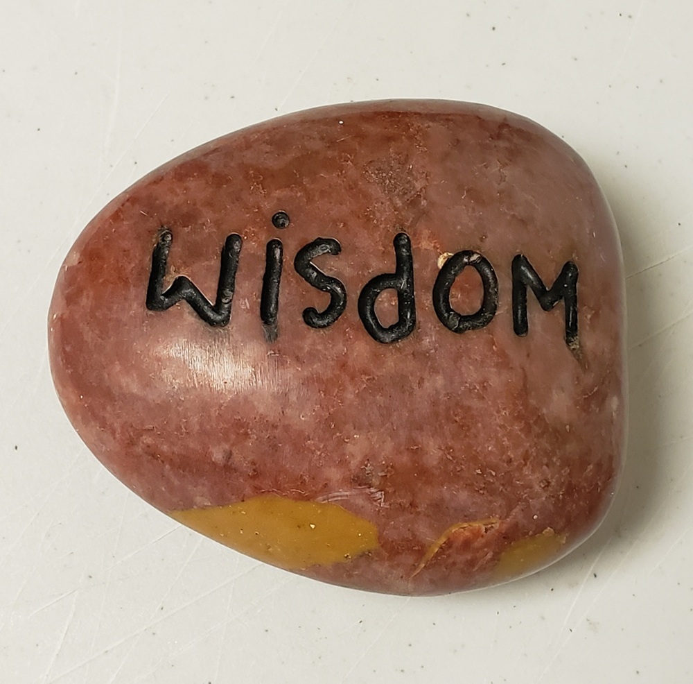 Hand Carved Natural Stone Wisdom & 3 Wise Men Paperweight