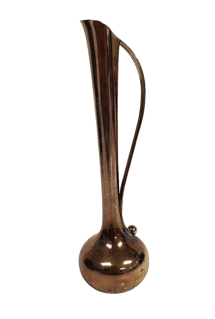 Vintage India Silver Plate Bud Vase w Handle 7"
