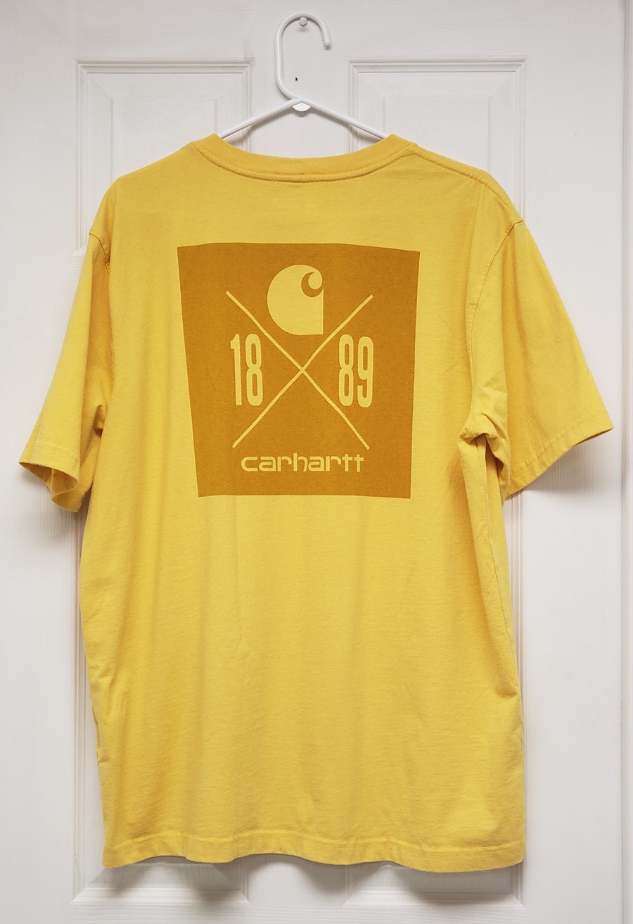 Carhartt Relaxed Fit Yellow Graphic Back Print Men's T-Shirt Sz L, Guatemala