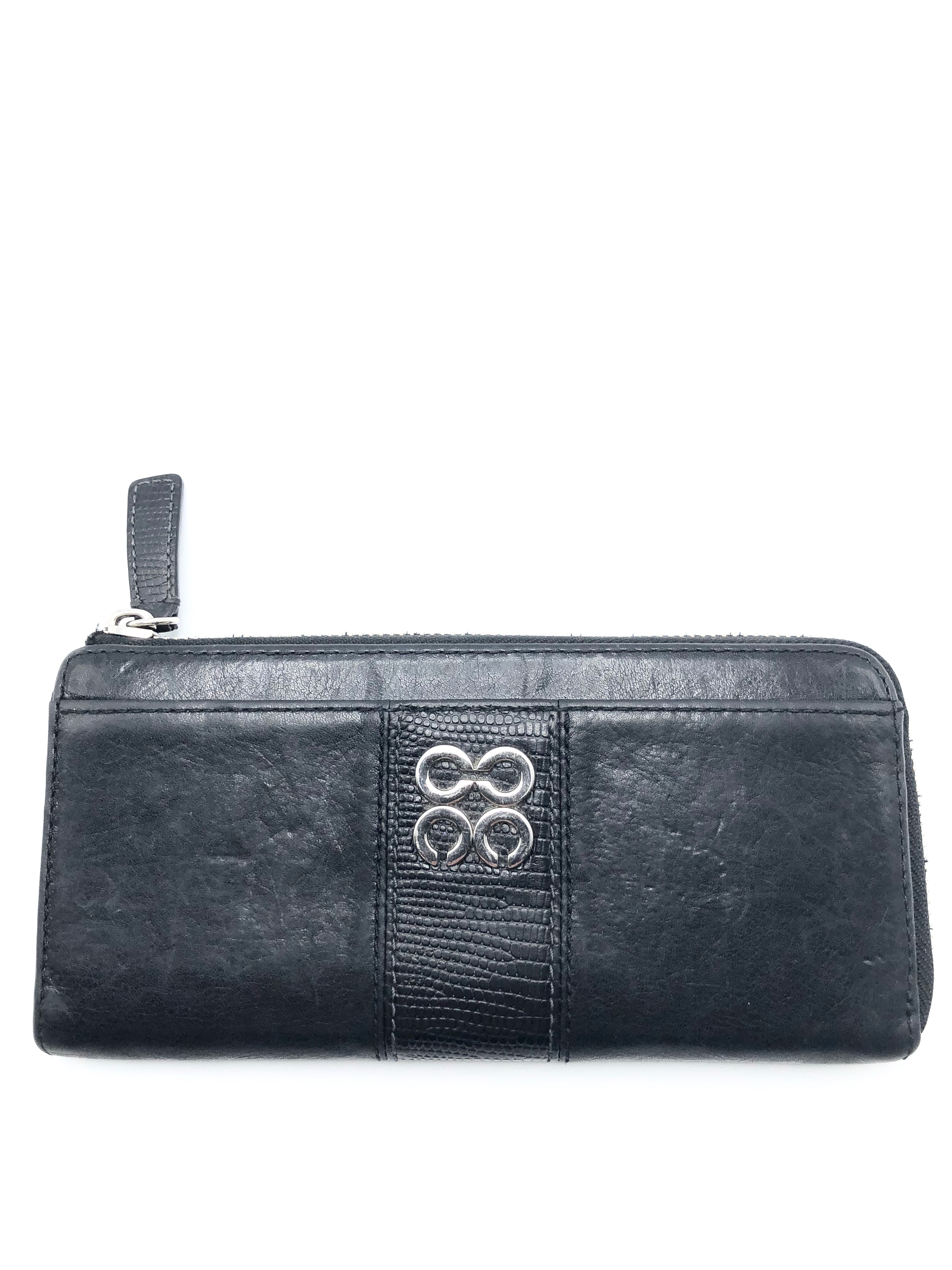 Coach Black Leather Zip Around Wallet Retail 248 Property Room