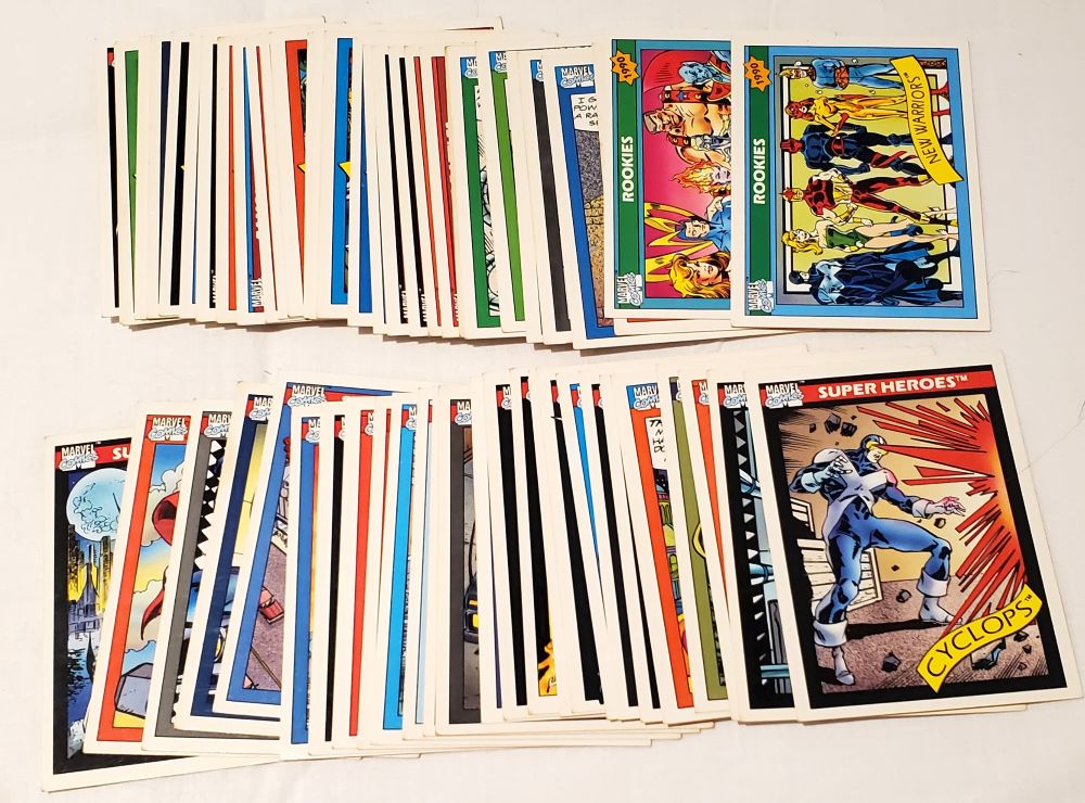 Lot of 50 Various 1990 MARVEL Trading Cards Property Room