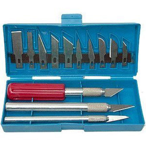 16pc Hobby Knife Set w Deluxe Storage Case Property Room