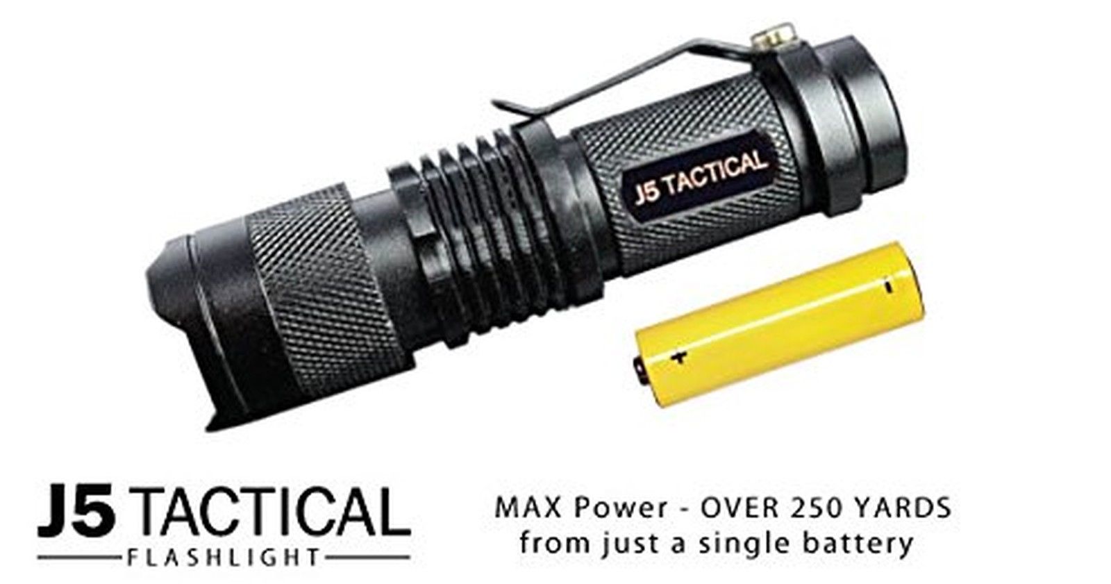 J5 Tactical Flashlight The Original 250 Lumen Ultra Bright LED Mini 3