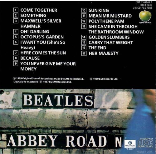 The Beatles Abbey Road Music CD Printed in USA Remastered by EMI ...