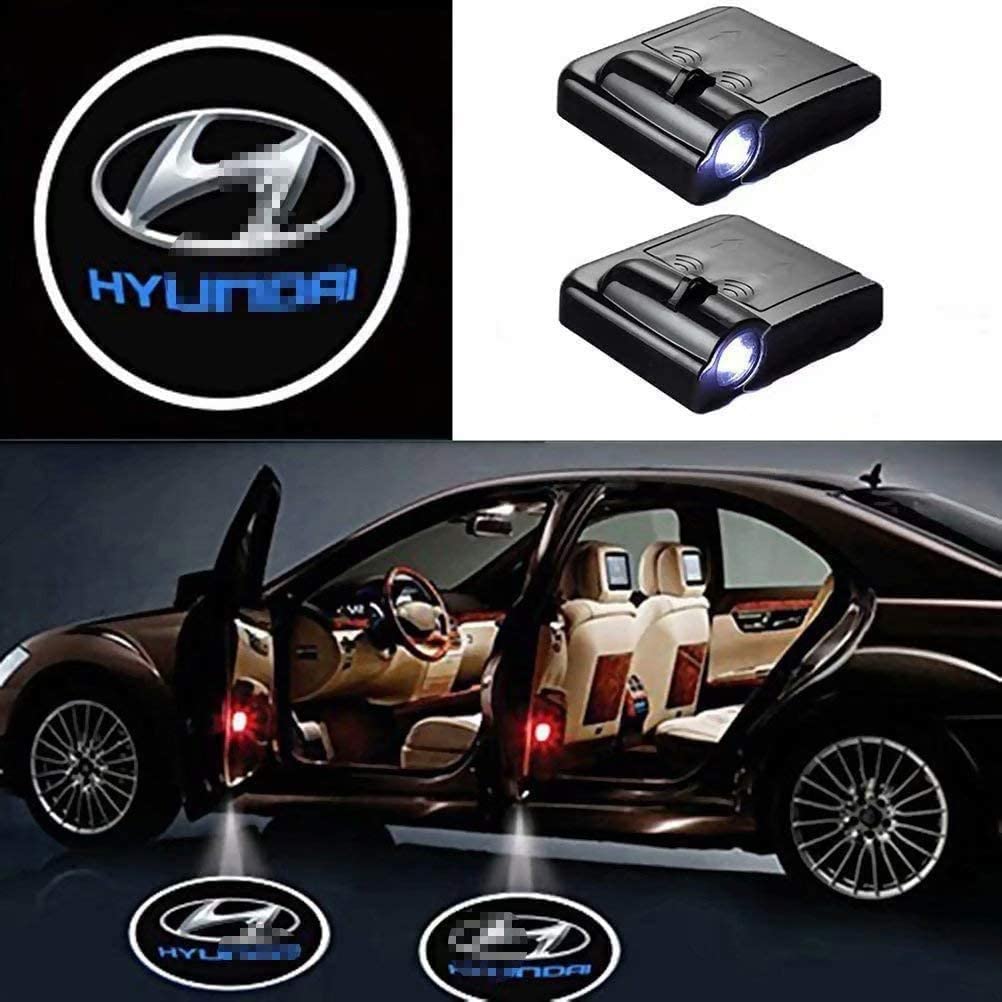 2X Hyundai Door Projector Car Logo LED Light Shadow Lamp Wireless ...