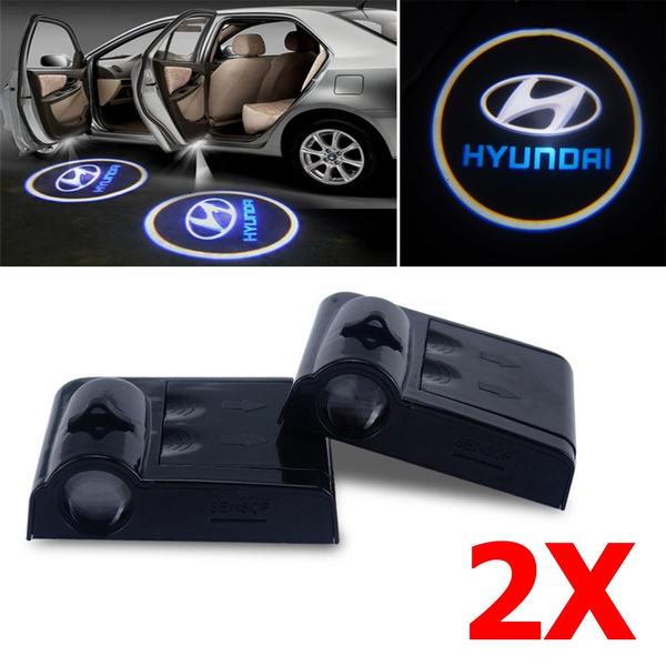 2X Hyundai Door Projector Car Logo LED Light Shadow Lamp Wireless