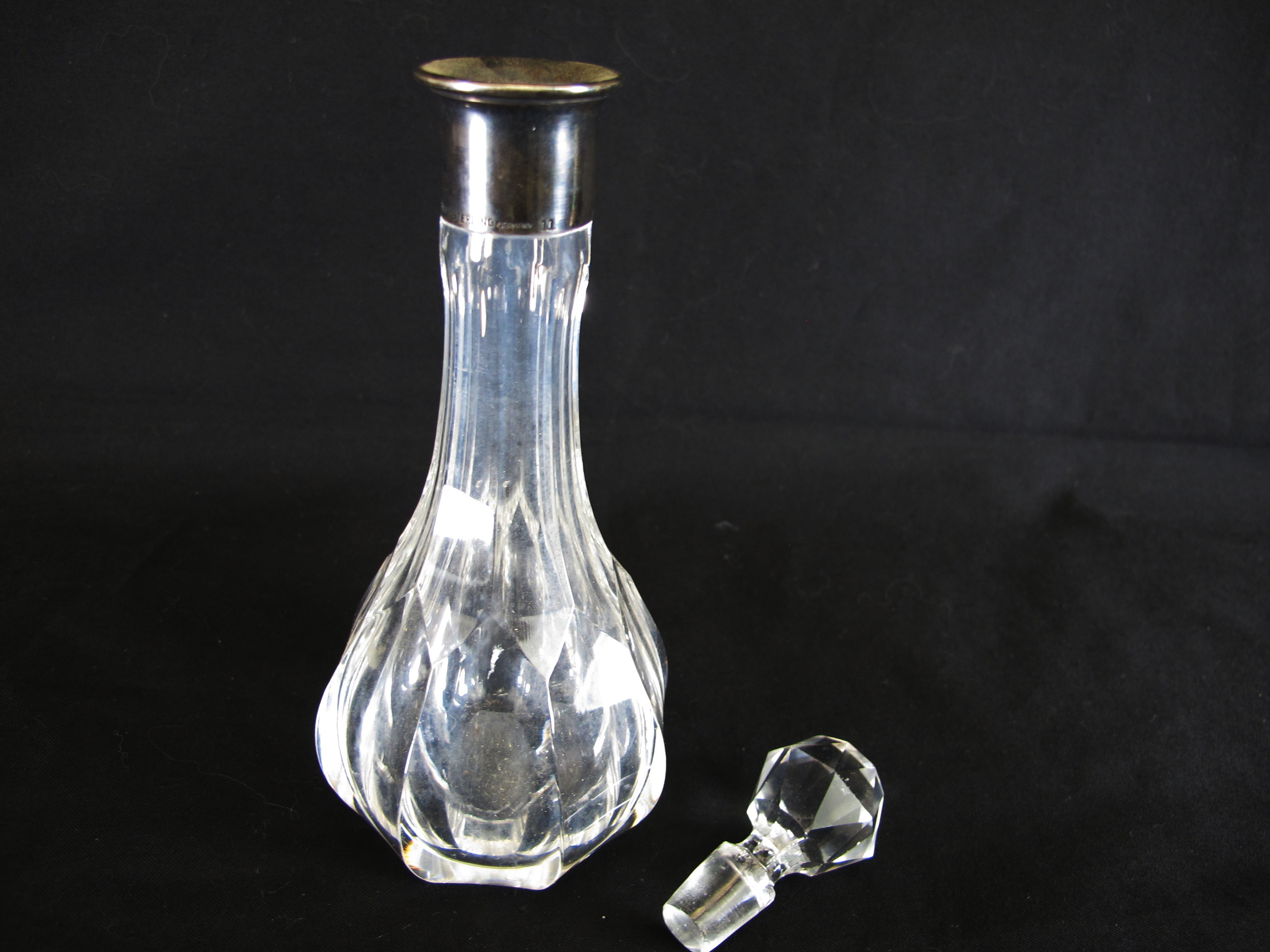 Hand Blown Crystal Decanter with Birks Sterling Property Room