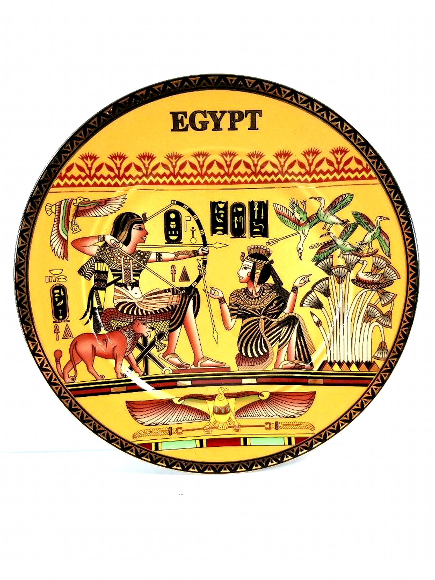 Vintage Hand Painted Porcelain Egypt Decorative Plate Property Room