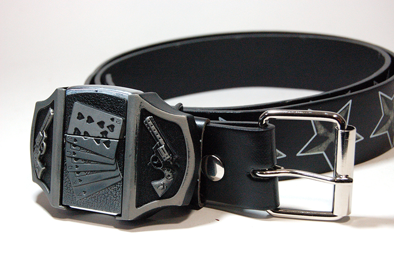 Playing Cards Belt Buckle Zippo Style Lighter with Belt Size 42