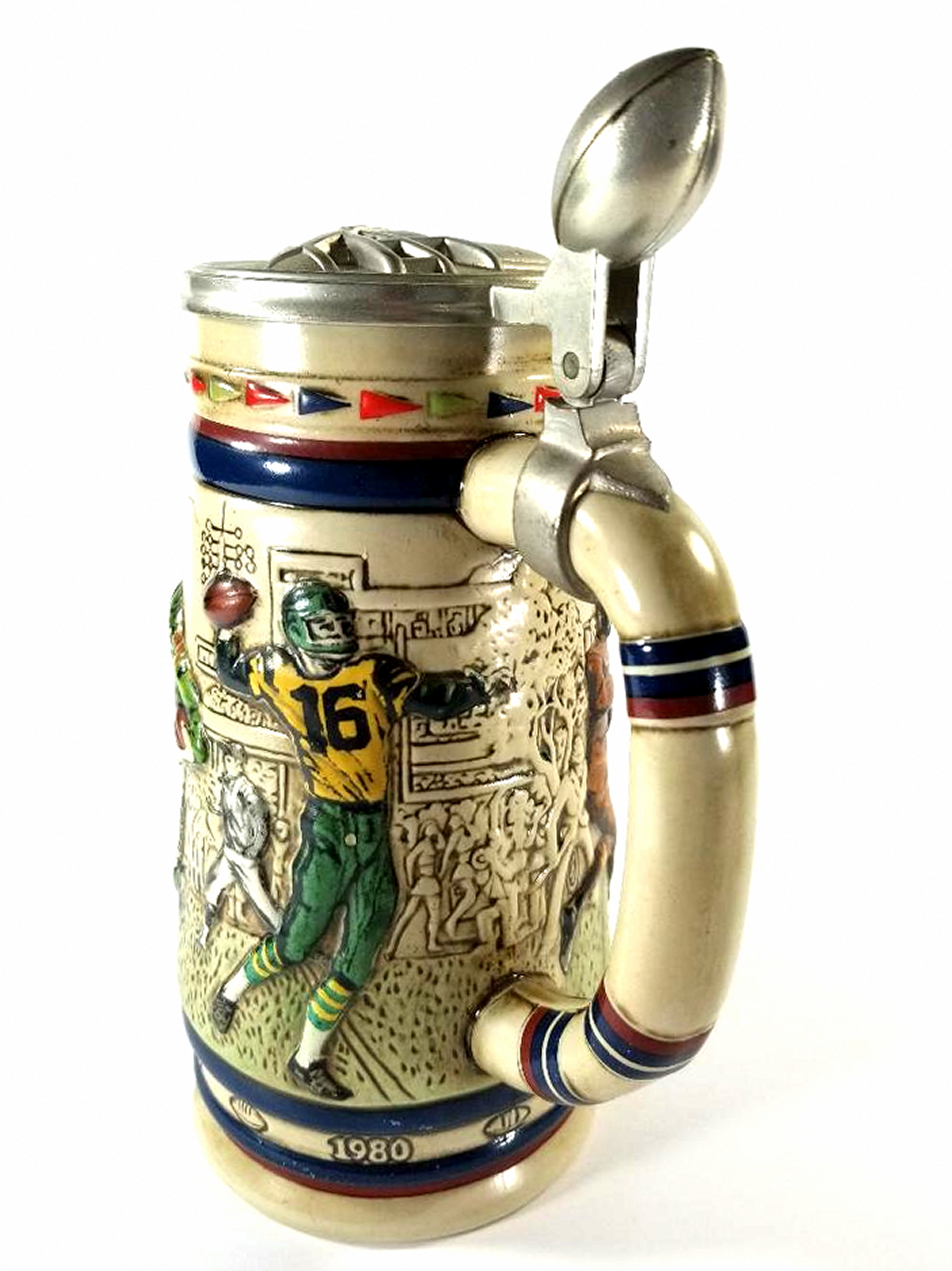 Vintage 1984 Avon Brazil Ceramarte Football Beer Stein Property Room