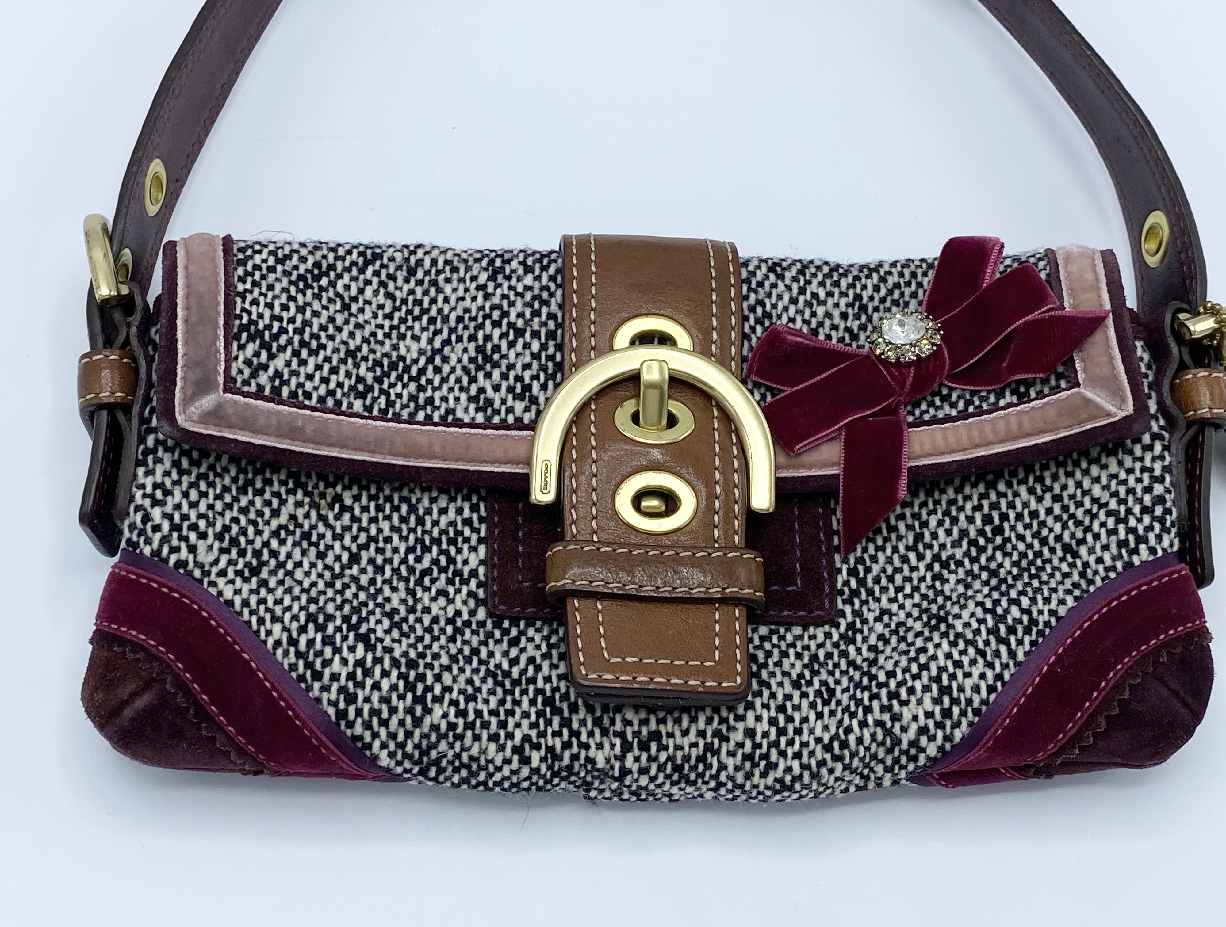Coach Soho Leather 8f01 Multicolor Tweed Shoulder Bag Retail Price 