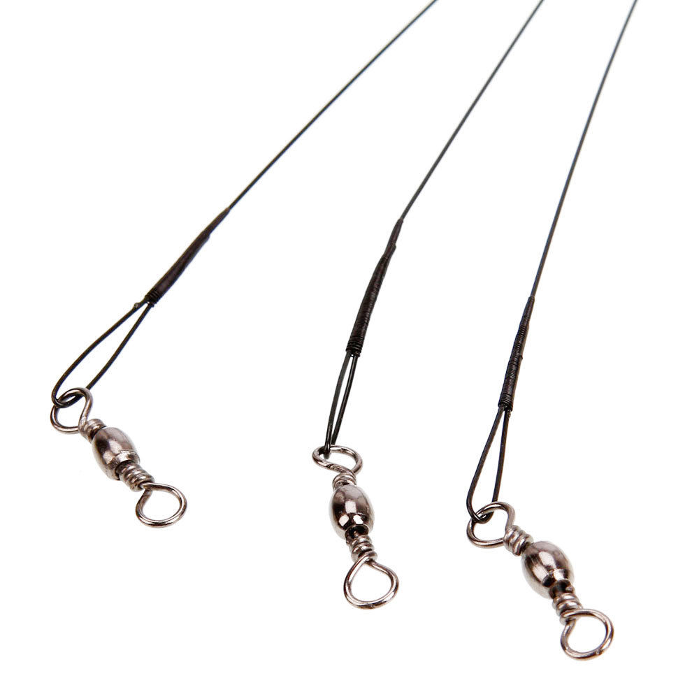 60x Fishing Trace Lure Leader Stainless Steel Wire Spinner Fish Swivel