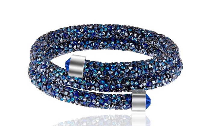 Crystal Energy Double Wrap Bracelet Made With Swarovski Crystals Crystal Energy Double Wrap Bracelet Made With Swarovski Crystals Retail 123 99