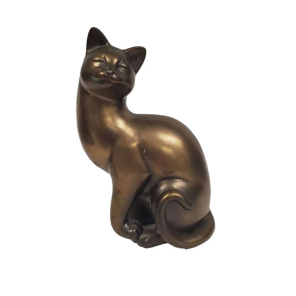 Vintage 2001 Italy Veronese Shudehill Bronze Effect Resin Cat Figure 8"