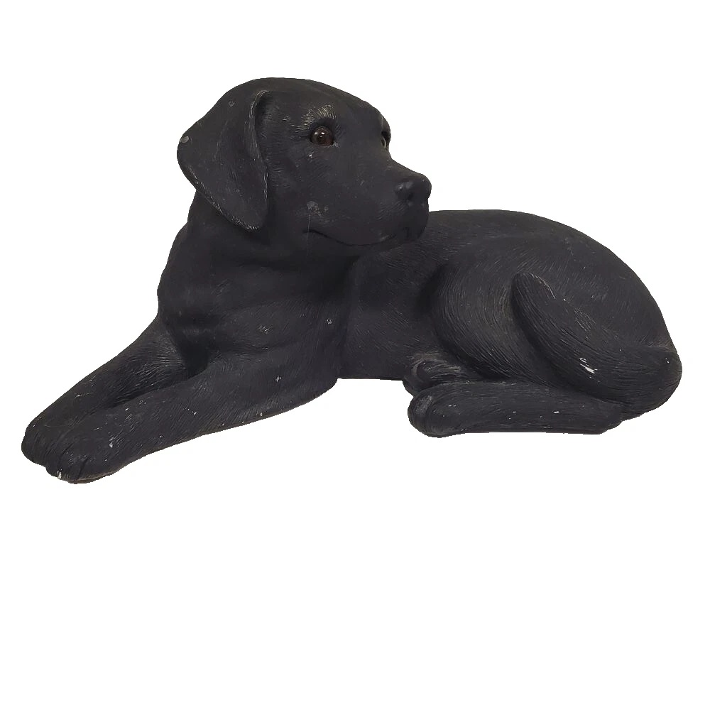 Vintage 1984 Sandcast Sandra Brue USA Black Lab Statue 9.5"