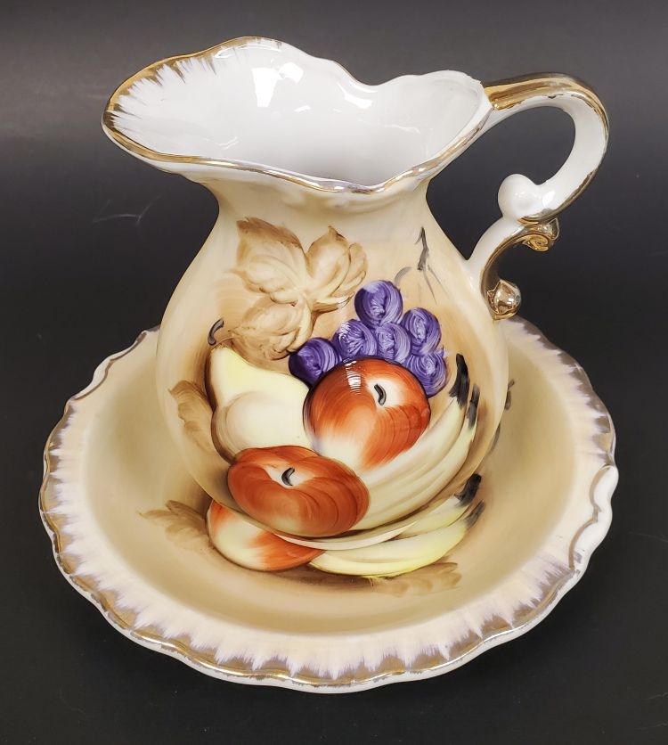 Vintage Japan Ceramic Pitcher and Under Plate