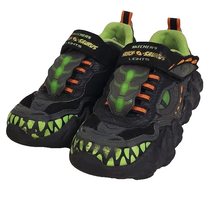 Skechers Boys O Saurus Lights 400112L Black Gray Running Shoes Sneakers Size 1.5 Vietnam