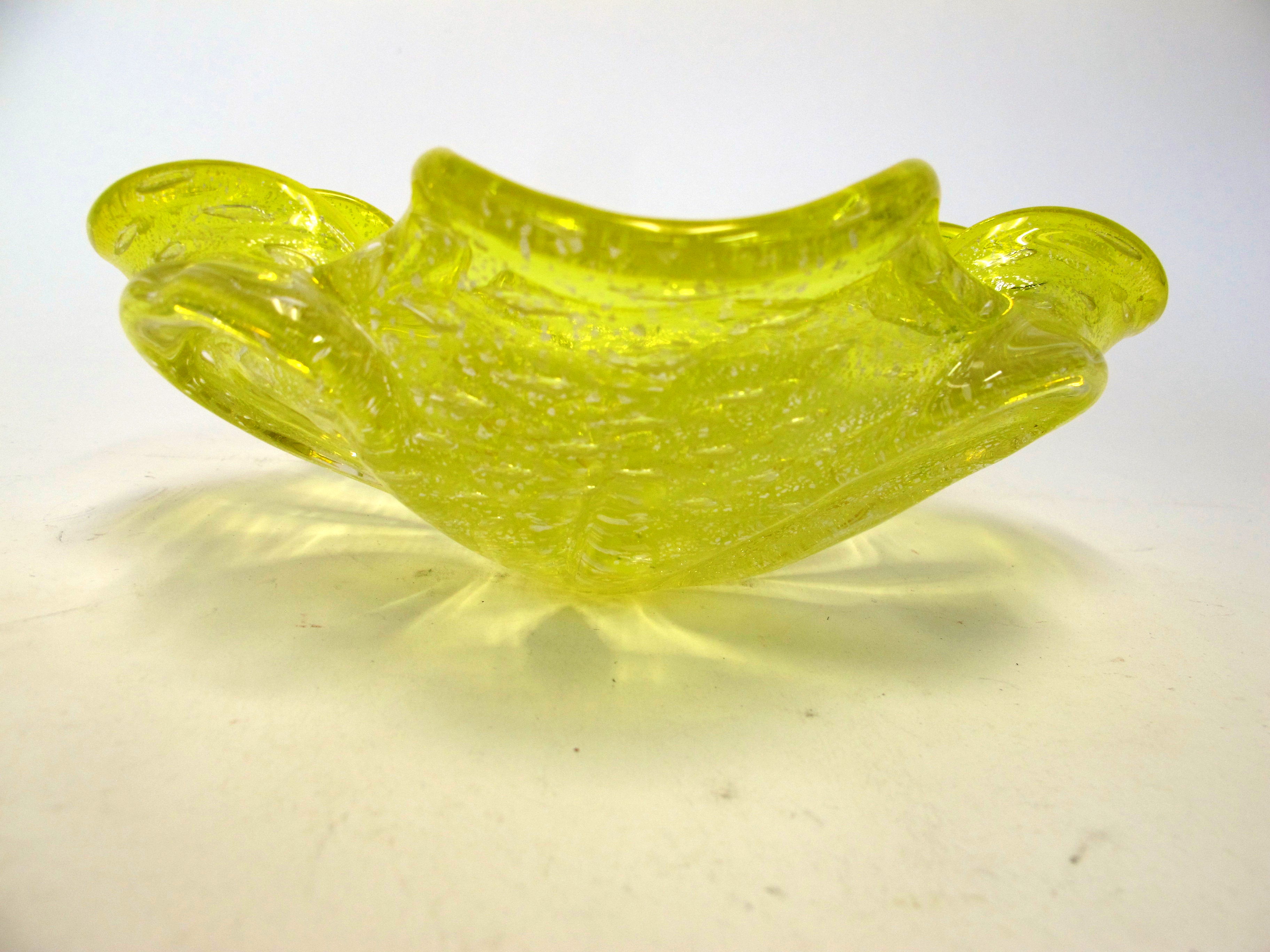 Vintage Murano Gold and Yellow Glass Candy Dish Property Room