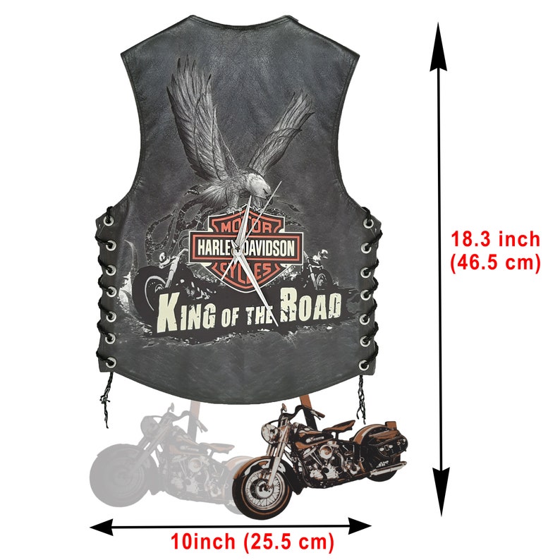 Harley Davidson Vest Pendulum Swing Wall Clock Property Room