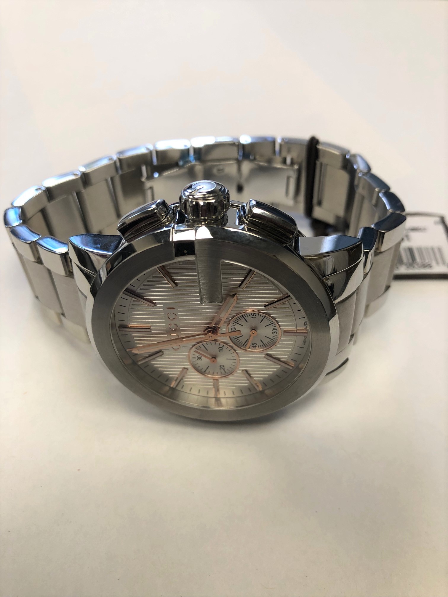 Gucci Chrono Swiss Watch Appraised 2,450.00 Cdn Property Room