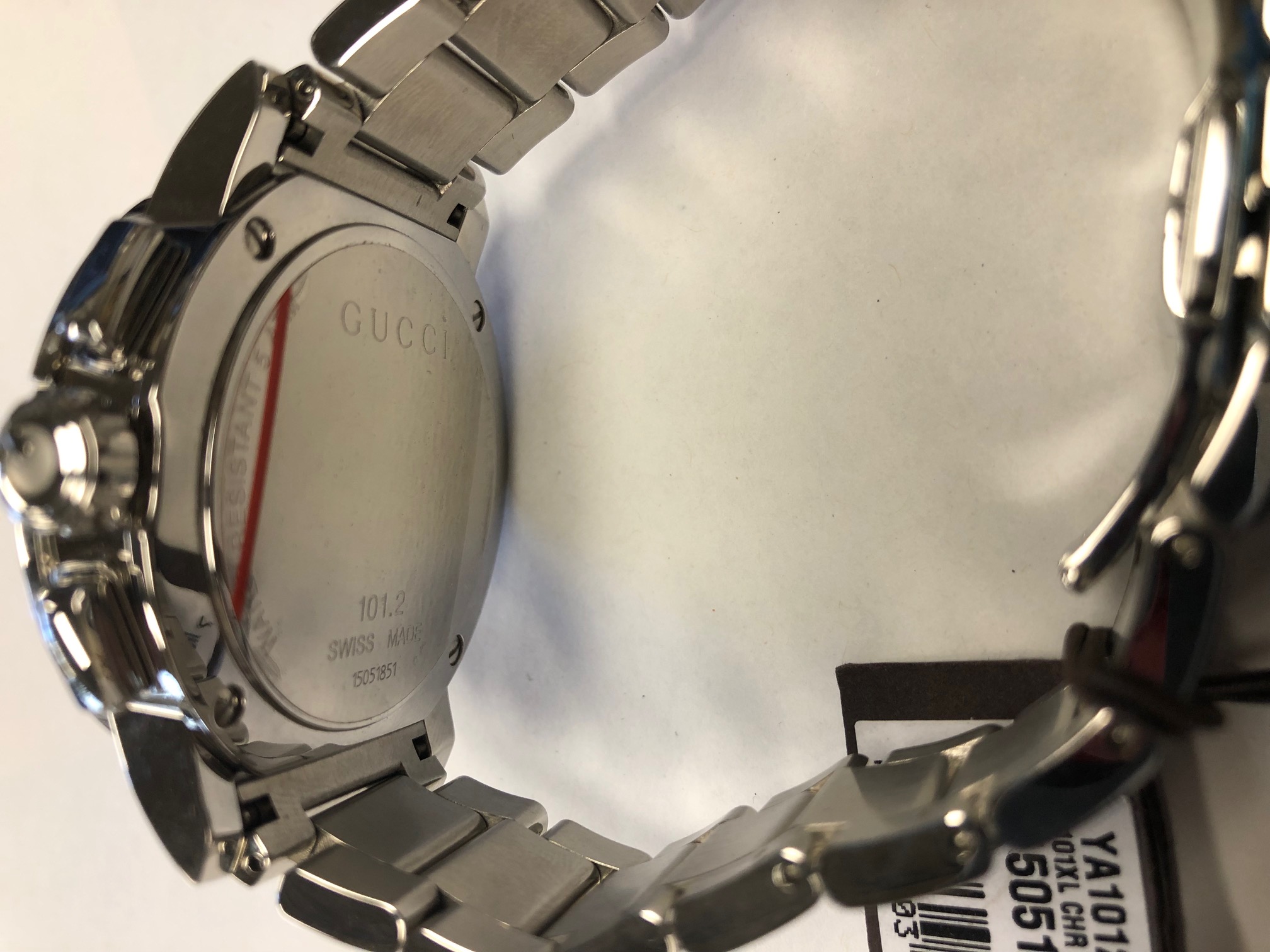 Gucci Chrono Swiss Watch Appraised 2,450.00 Cdn Property Room
