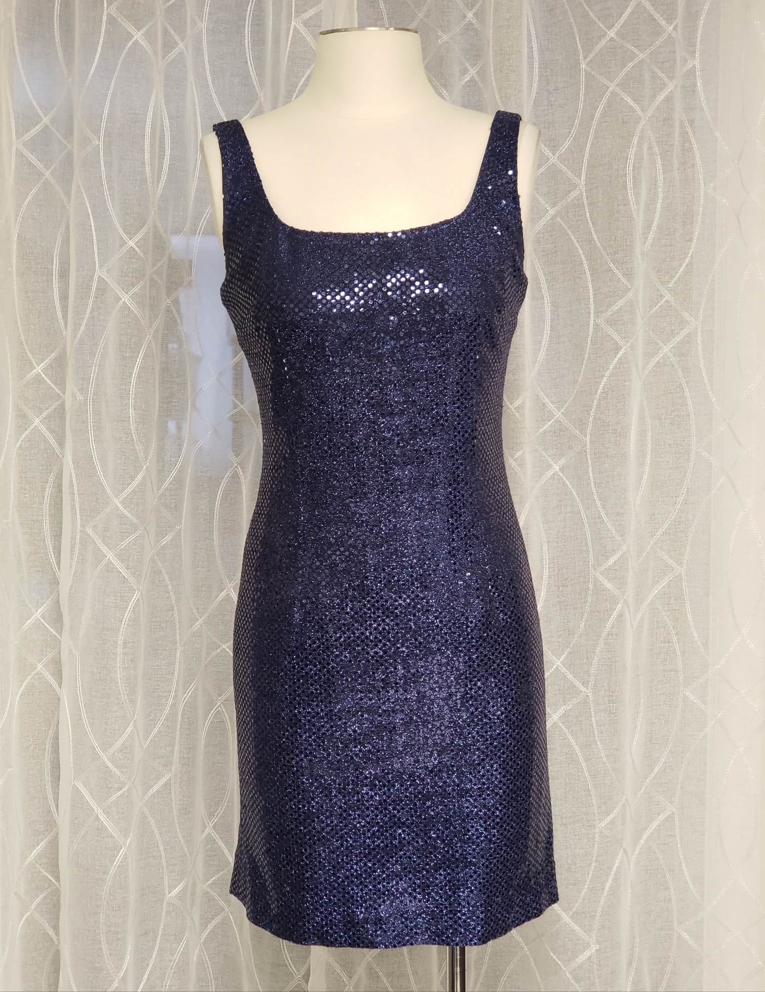 MK Studio Sparkly Blue Sequins Sleeveless Women's Cocktail Dress Sz S, Canada