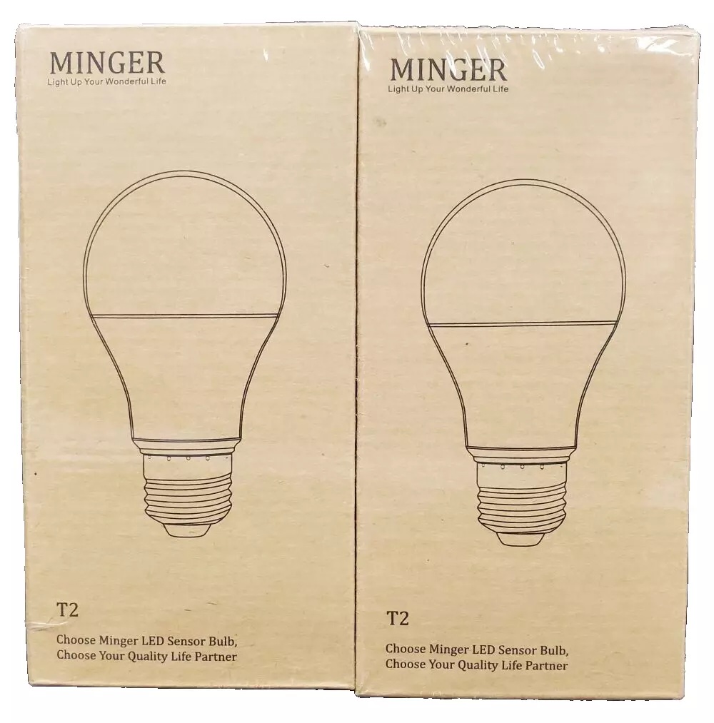 2 Pack New Minger T2 LED Sensor Bulbs
