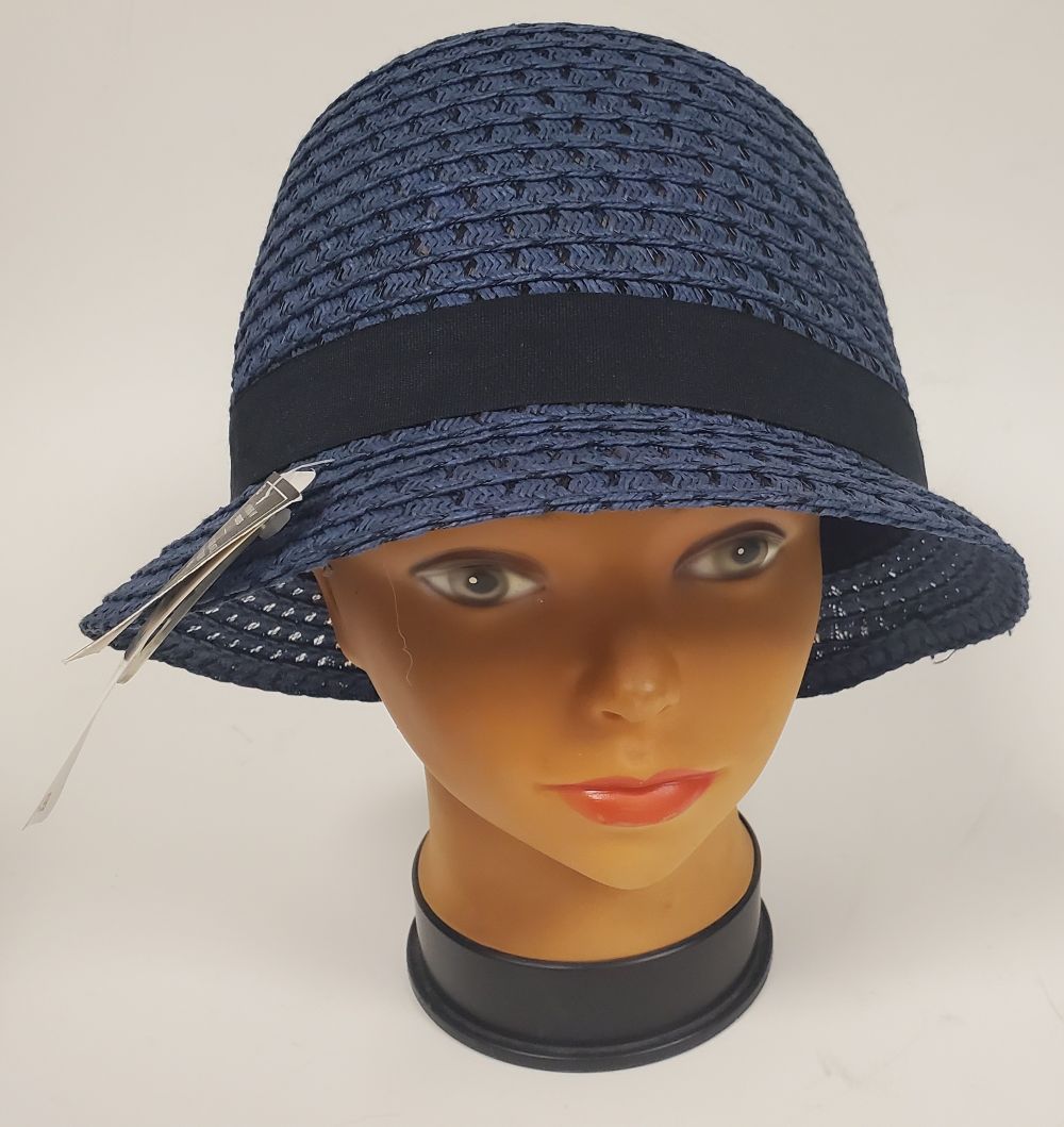 Ladies Sears Jessica Navy Blue Cloche Hat Size 5 New Old Stock