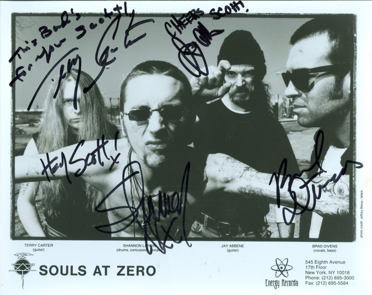 Souls At Zero American Heavy Metal Band Signed Autographed 8x10