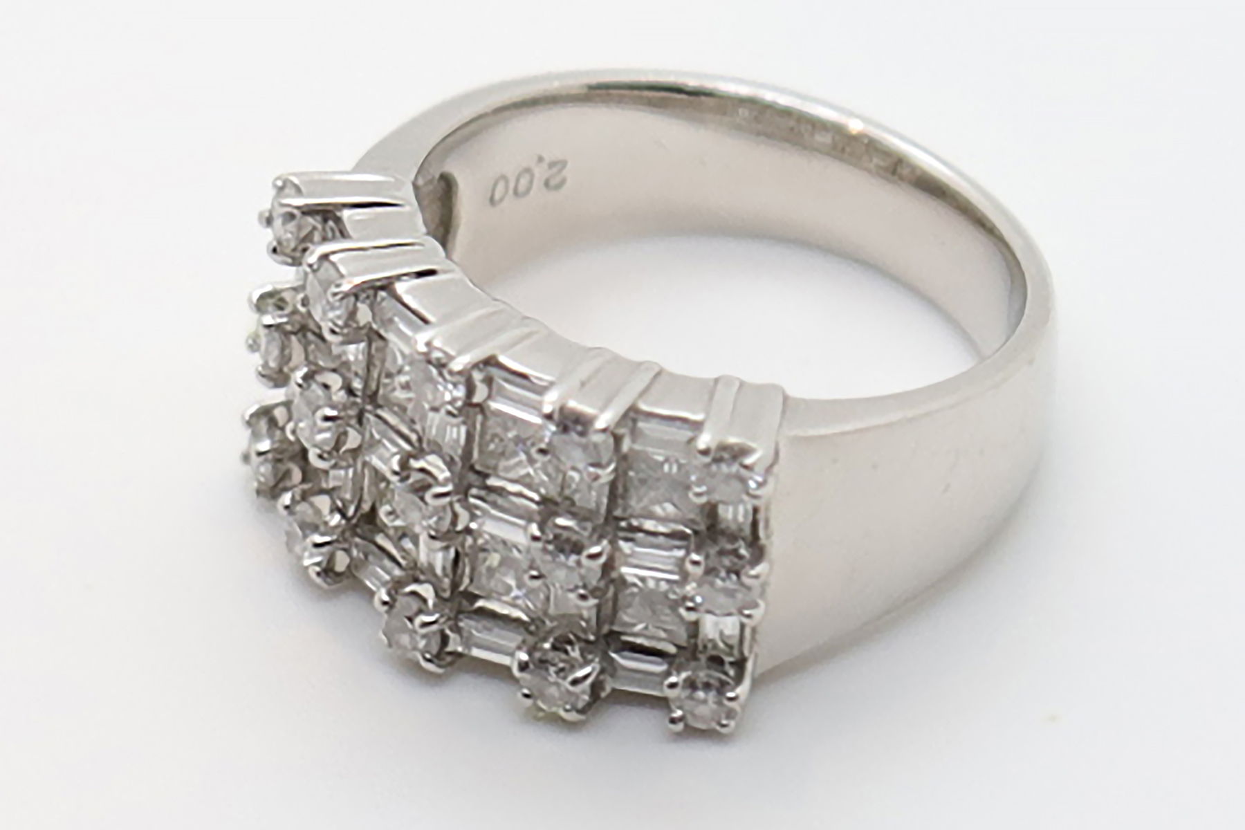 2.18 Carat Diamond Ring on Platinum Sz 7