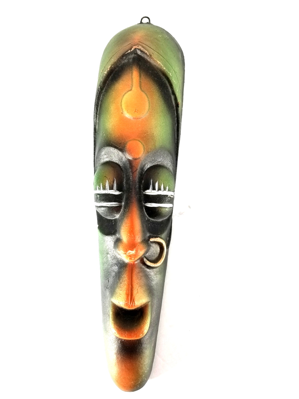 Hand Made And Painted Pottery Tribal Mask Wall Decor 12 Hand Made And Painted Pottery Tribal Mask Wall Decor 12